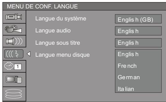 PEEKTON PK 9905 HD - Langue du menu du disque - 1