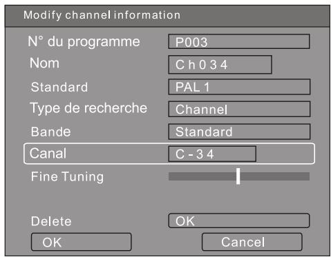PEEKTON PK 9905 HD - Modifier canal - 1