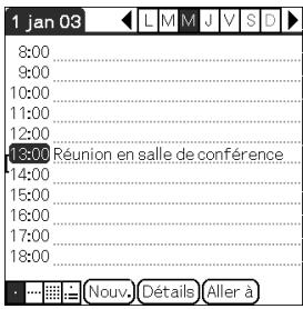 SONY PEG-TJ35 - Tapez sur [NOUV.] et réglez l'heure de début et l'heure de fin de votre emploi du temps. - 2
