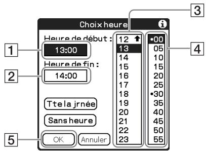 SONY PEG-TJ35 - Tapez sur [NOUV.] et réglez l'heure de début et l'heure de fin de votre emploi du temps. - 1