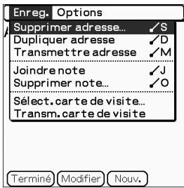 SONY PEG-TJ35 - Suppression d'une adresse - 1