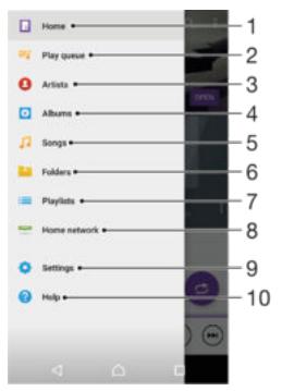 SONY XPERIA X 64GO ROSE - Menu de l'écran d'accueil de musique - 1