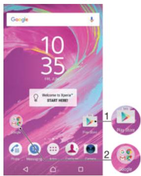 SONY XPERIA X 64GO ROSE - Raccourcis et dossiers - 1