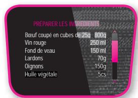 MOULINEX COOREO CONNECT - MENU INGRÉDIENTS : - 18