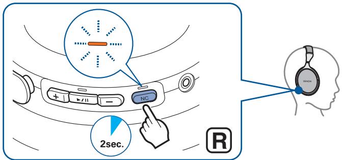 DENON ACCAH-GC30E - Appuyez sur la touche NC et maintenez-la enfoncée pendant environ 2 secondes. - 1