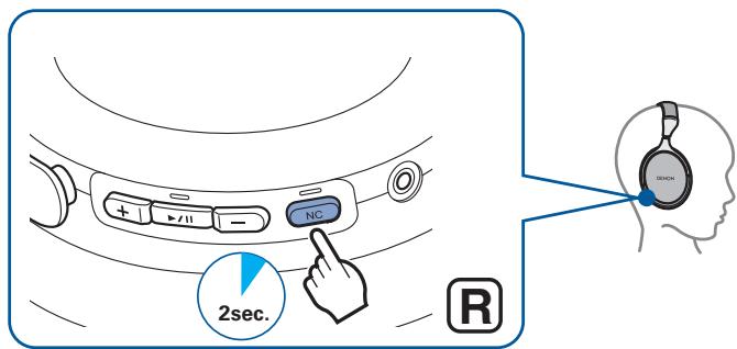 DENON ACCAH-GC30E - Appuyez sur la touche NC et maintenez-la enfoncée pendant environ 2 secondes lorsque la fonction de suppression du bruit est activée. - 1