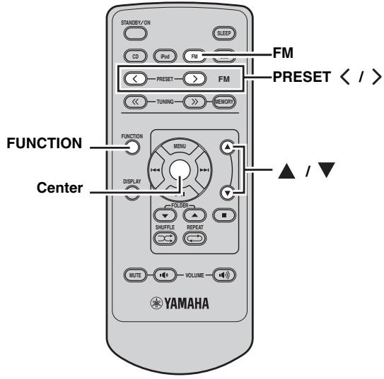 YAMAHA MCR 330 NOIR - Accord des stations présélectionnées - 1
