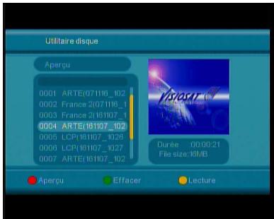 VISIOSAT TVT 250 USB PLUS - Gestion des enregistrements : - 2