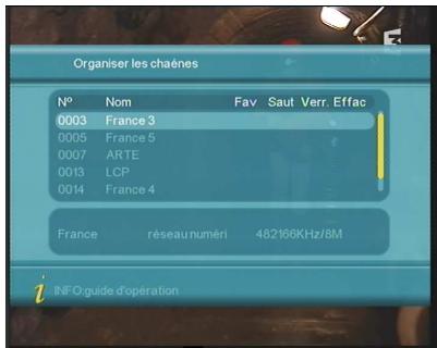 VISIOSAT TVT 250 USB PLUS - Organisation des chaînes - 2