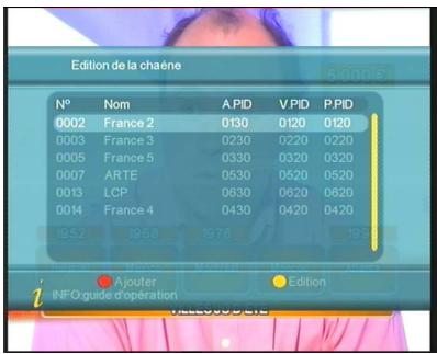 VISIOSAT TVT 250 USB PLUS - Édition des chaînes - 1