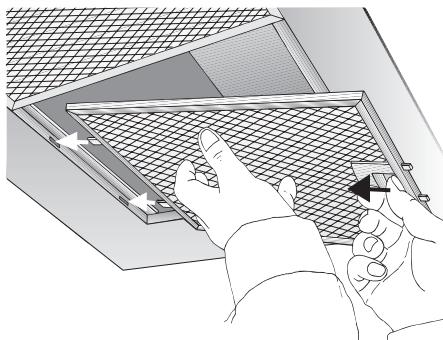 GAGGENAU AW 265-190 - Retrait et mise en place des filtres à graissé en métal: - 1