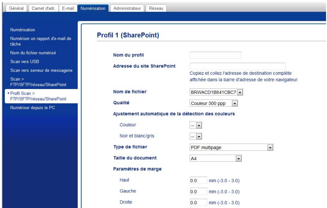 BROTHER ADS-2400N - Configurer un profil numériser vers sharepoint - 1