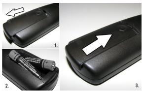 WINDSOR WD39272DLE - Insertion des piles dans la télécommande - 1
