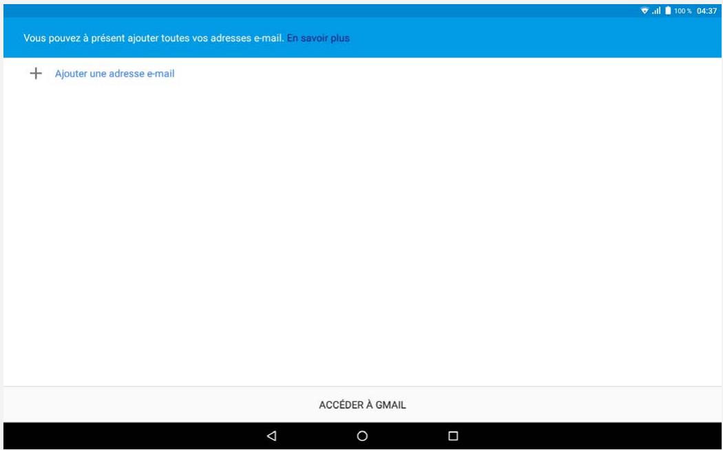 LENOVO TAB4 1OPLUS - X740F - Configuration d'un compte gmail - 1