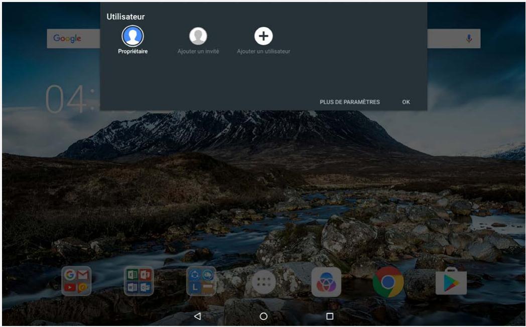 LENOVO TAB4 1OPLUS - X740F - Changement de compte d'utilisateur - 1