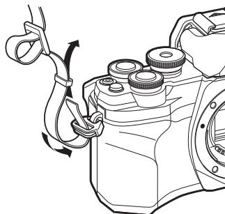 OLYMPUS E-M10 MKIV NU ARGENT - Comment fixer la sangle - 2