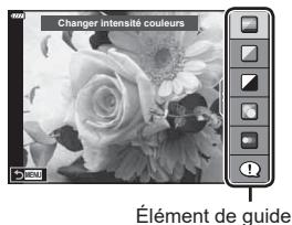 OLYMPUS E-M10 MKIV NU ARGENT - Pour ajuster les réglages de la prise de vue, affichez le Live Guide en appuyant sur le bouton. - 1