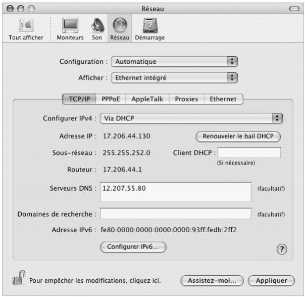 APPLE iBook G4 - Pour configurer DHCP : - 1
