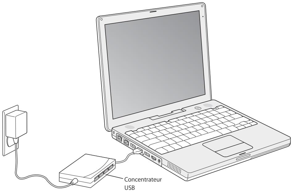 APPLE iBook G4 - Utilisation simultanée de plusieurs périphériques USB - 1