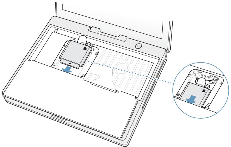 APPLE iBook G4 - Pour installer une carte airport extreme : - 1