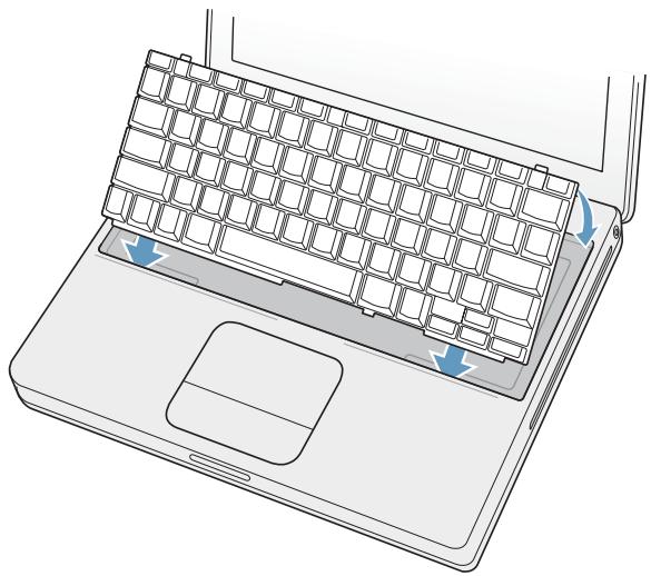 APPLE iBook G4 - Remise en place du clavier et de la batterie - 1