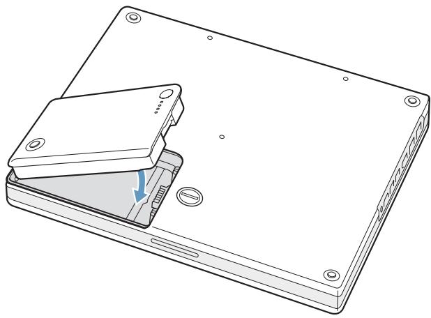 APPLE iBook G4 - Pour remettre la batterie en place : - 1