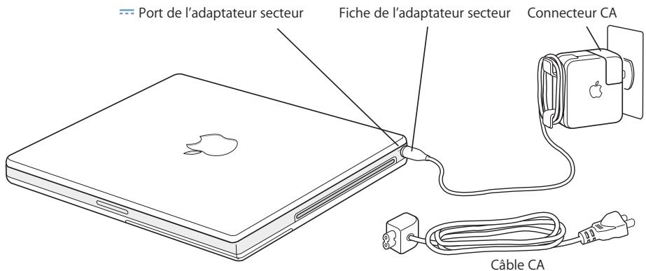 APPLE iBook G4 - Étape 1 : branchement de l'adaptateur secteur - 2