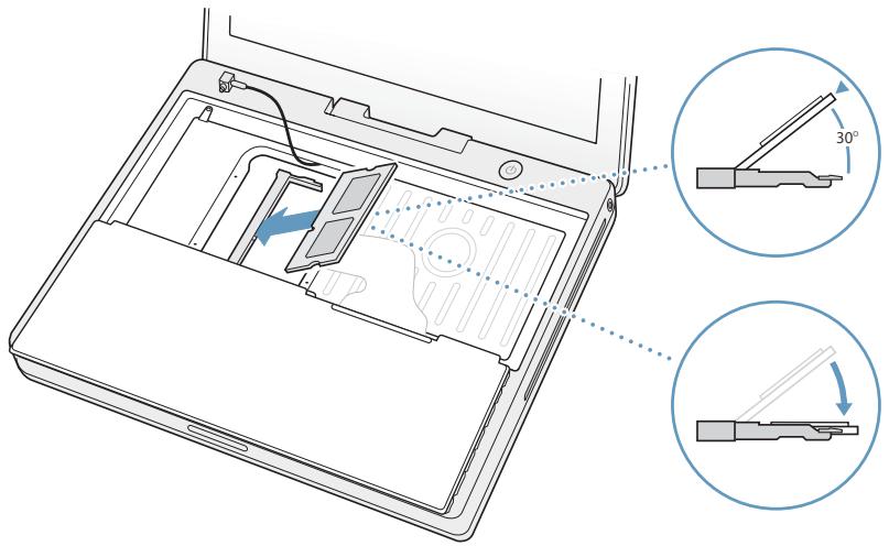 APPLE iBook G4 - Pour installer de la mémoire supplémentaire : - 3