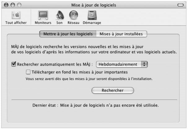 APPLE iBook G4 - Pour rechercher les logiciels mis à jour : - 1