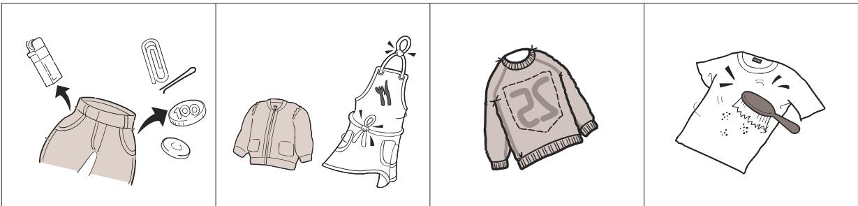 DAEWOO DWC-RD1431 - Préparation du linge avant lavage - 1