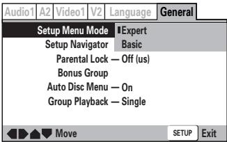 MARANTZ DV8400 - Mode de menu d'installation - 1