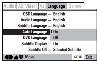 MARANTZ DV8400 - Sélection automatique de la langue - 1