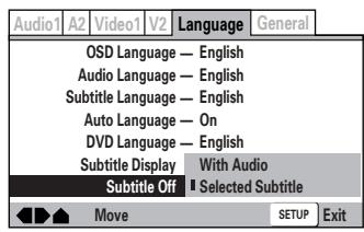 MARANTZ DV8400 - Désactivation des sous-titres - 1