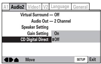 MARANTZ DV8400 - - Réglage par défaut: Off - 1