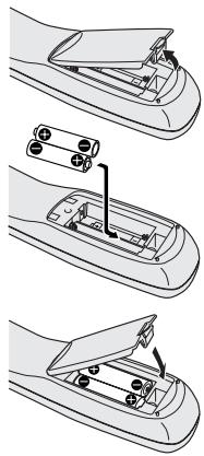 MARANTZ DV8400 - Installation des piles dans la télécommande - 1