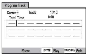 MARANTZ DV8400 - Pour sauegarder la liste de lecture, déplacez la touche de cursesur () sur 'Program Memory' et reglez-la sur 'On'. - 2