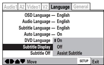 MARANTZ DV8400 - Affichage des sous-titres - 1