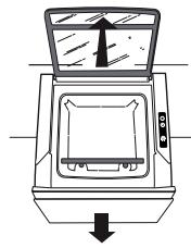 KITCHENAID FOURKOQCX45600 - Tirez toujours complètement le tiroir pour permettre l'ouverture maximum du couvercle en verre. - 1