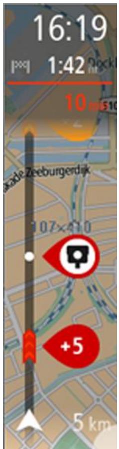 TOMTOM GO500 - La barre de parcours - 1