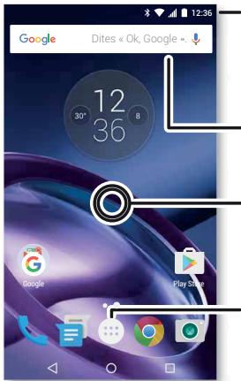 LENOVO MOTO Z WHITE - Démarrage rapide : écran d'accueil et applications - 1