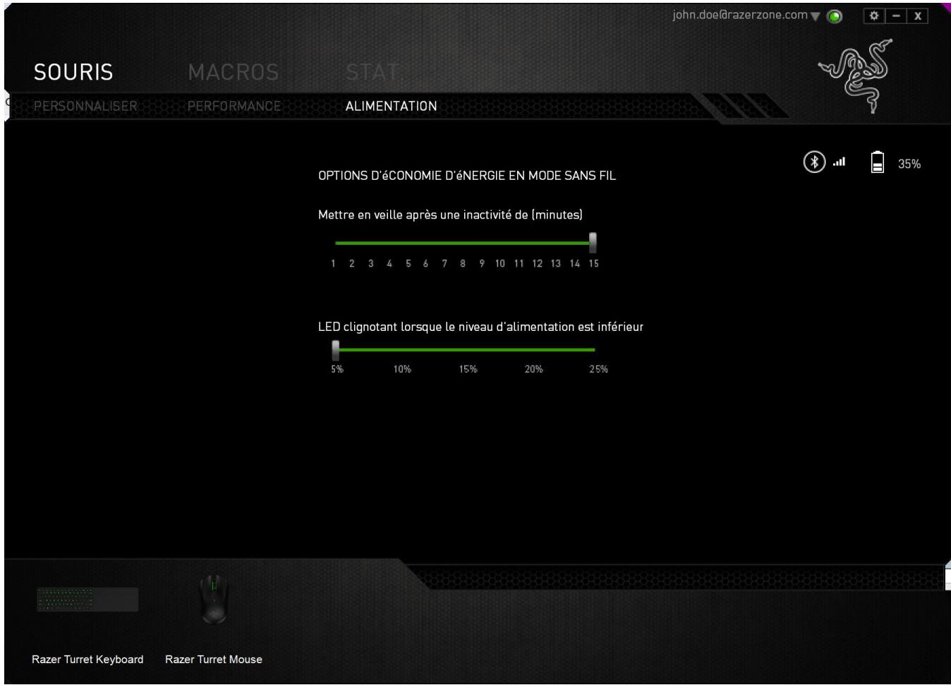 RAZER TURRET - ONGLET ALIMENTATION - 1