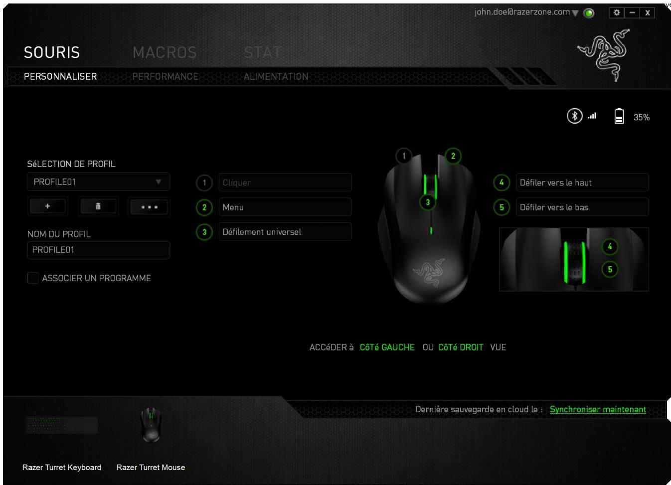 RAZER TURRET - ONGLET SOURIS - 1