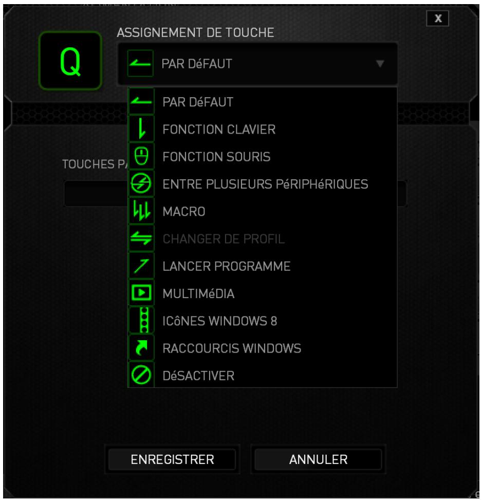 RAZER TURRET - MENUD'AFFECTATION DES TOUCHES - 1