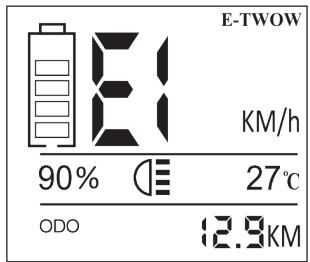 E-TWOW Boost ES - **ERROR CODES - 1