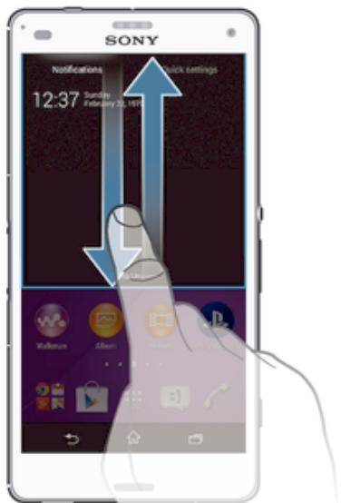 SONY Z3 COMP NOIR - Pour ouvrir ou fermer le volet de notification - 1