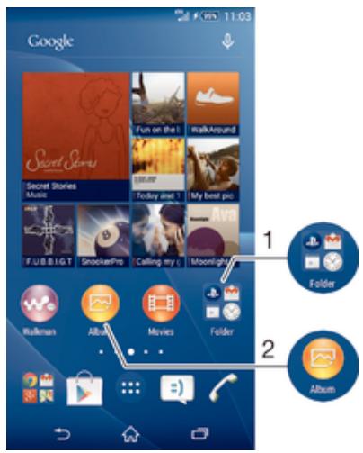 SONY Z3 COMP NOIR - Raccourcis et dossiers - 1