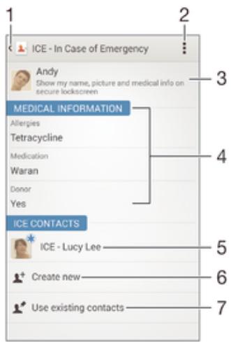SONY Z3 COMP NOIR - Ajouter des informations Médicales et des numérios d'urgence - 1