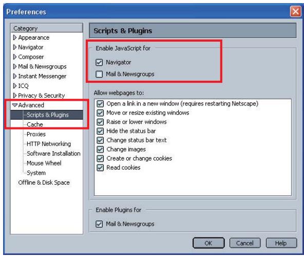SANYO PLC-XR201 - Configuration de JavaScript - 1