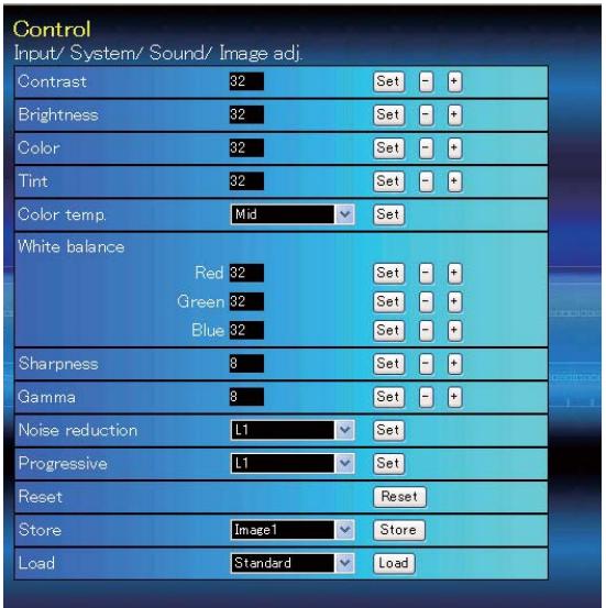 SANYO PLC-XR201 - Exemple de page de configuration - 1