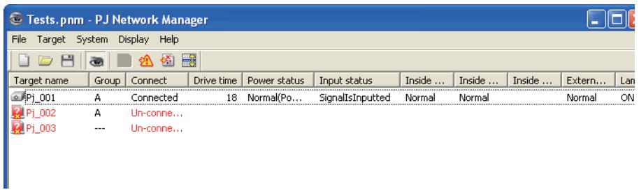 SANYO PLC-XR201 - Démarrage de la surveillance de la cible - 1
